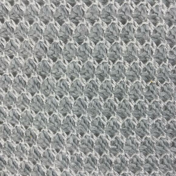 Calvin Klein | OS Gray & Silver Metallic Chunky Knit Pullover Poncho Sweater - Picture 8 of 14